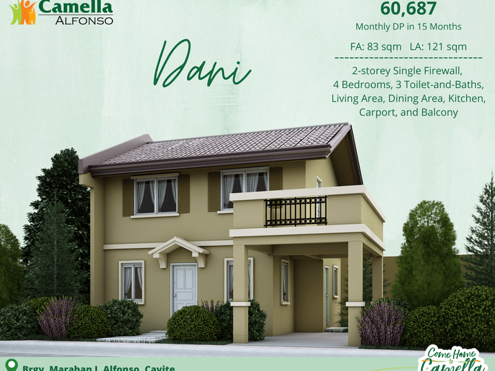 4BR House and Lot in Cavite (Dani with C&B in Camella Alfonso)