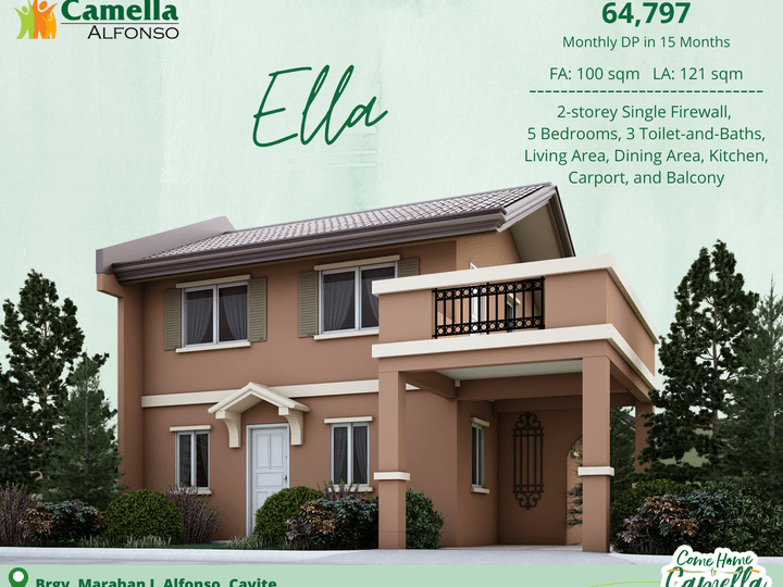 5BR House and Lot in Cavite (Ella in Camella Alfonso)