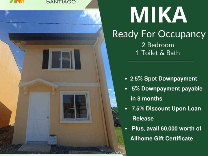Mika 2 Bedroom RFO unit- House and lot in Santiago City