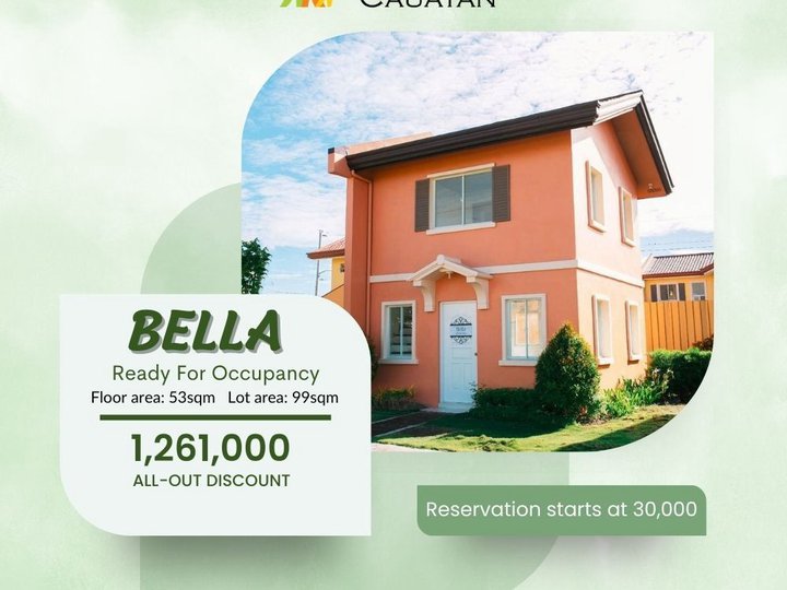 House and lot in Cauayan City- Bella 2 BR 1.2M Discount