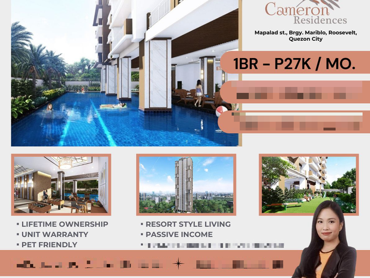 For Sale 1 Bedroom - DMCI Cameron Residences Condo For Sale in Quezon city