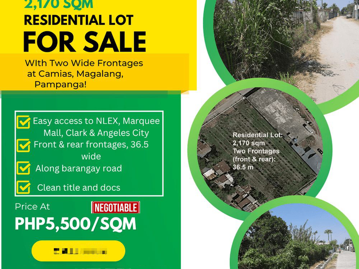 For Sale Spacious 2,170 sqm Residential Lot in Magalang, Pampanga