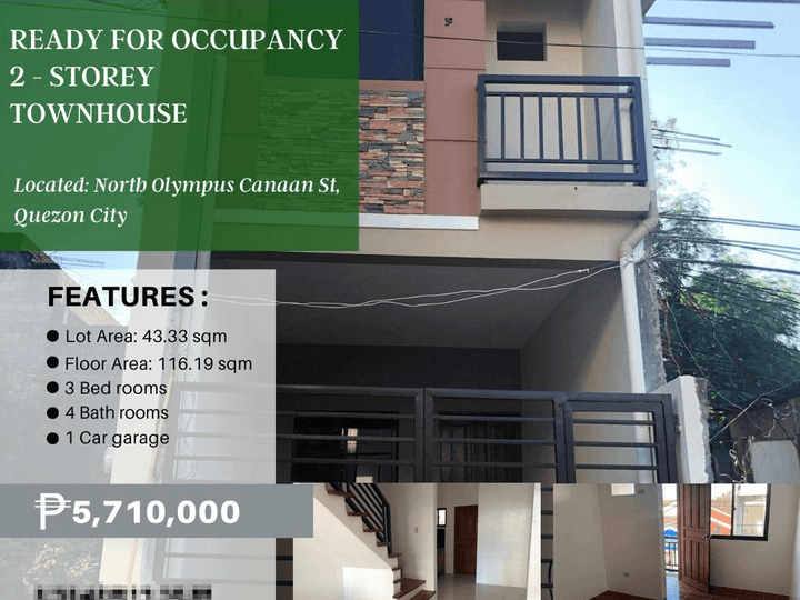 3-bedroom Townhouse For Sale in north olympus QC Metro Manila