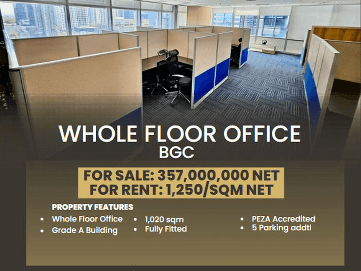 FOR SALE/RENT FULLY FITTED WHOLE FLOOR OFFICE BGC