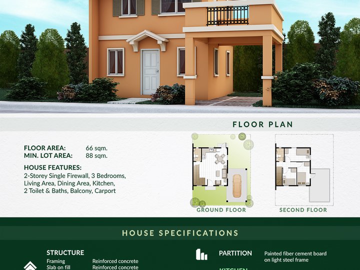 3-bedroom Single Attached House For Sale in Alfonso Cavite