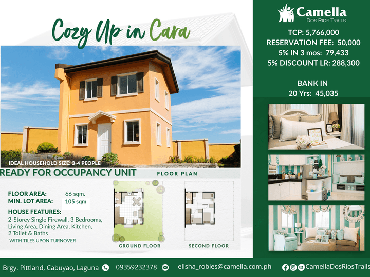 RFO 3-bedroom Single Attached House For Sale in Nuvali Cabuyao Laguna
