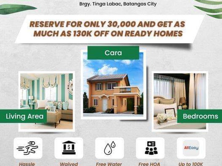 Affordable 3-bedrooms House & Lot  For Sale in Batangas City Batangas