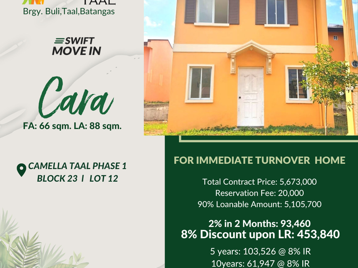 READY FOR OCCUPANCY HOUSE AND LOT IN TAAL, BATANGAS
