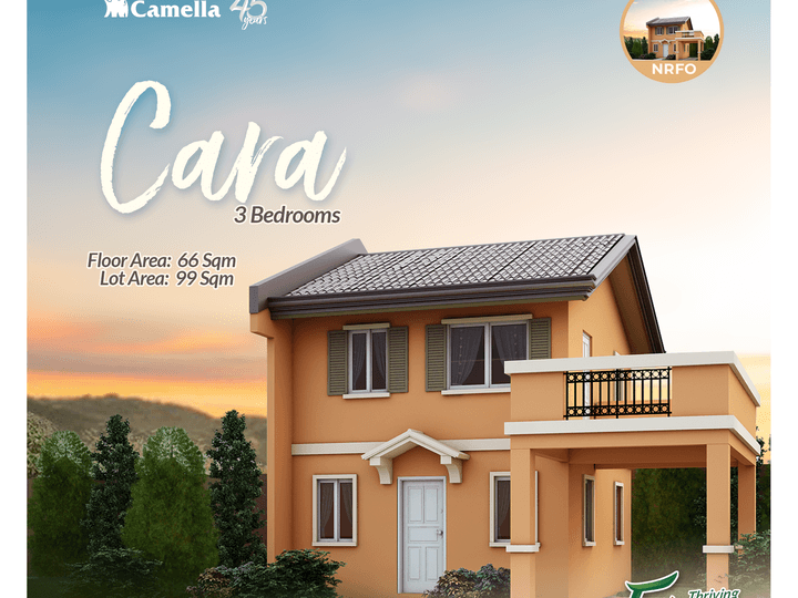 134 sqm, Cara NRFO 3 Bedrooms House and Lot For Sale in Camella Subic Alta