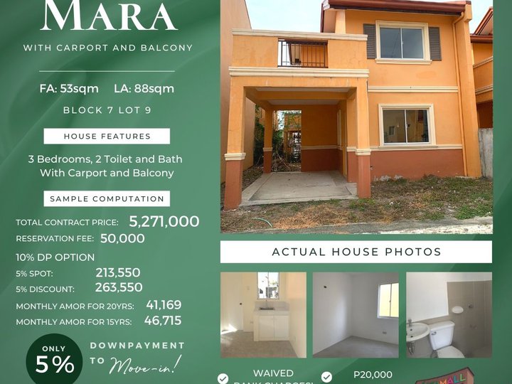 3 Bedroom Ready for Occupancy Unit in Camella Tanza