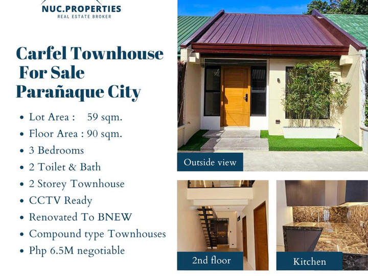 3 Bedroom Carfel Townhouse For Sale Paranaque City