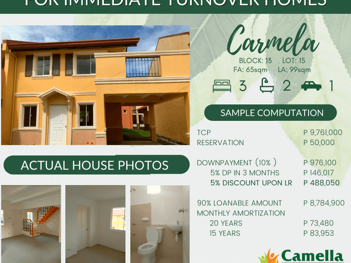 3-bedroom Single Attached House and Lot For Sale in Bacoor Cavite
