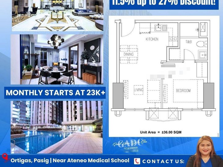 Low Monthly Payment at The Sapphire Bloc located in Ortigas Pasig near Ateneo Medical School and ADB