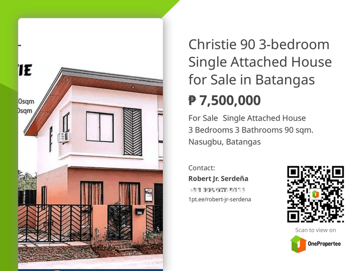 Christie - 90 a 3-bedroom Single Attached House for sale in Batulao.