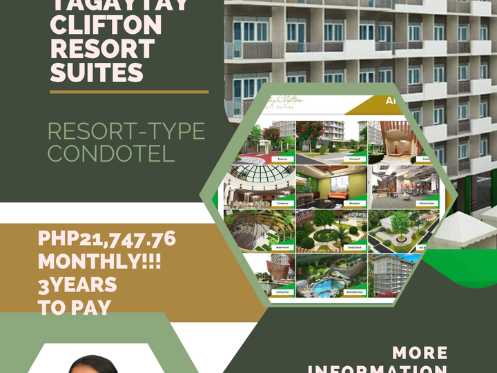 18.00 sqm Studio Condotels For Sale in Metro Tagaytay ,Alfonso Cavite