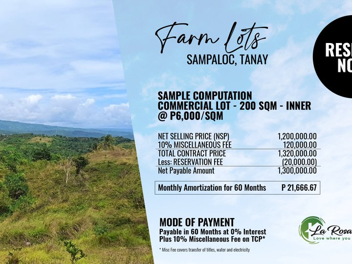 LOT FOR SALE IN TANAY RIZAL