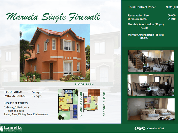 2BR 1TB House & Lot for Sale in Camella Sauyo Road Quezon City