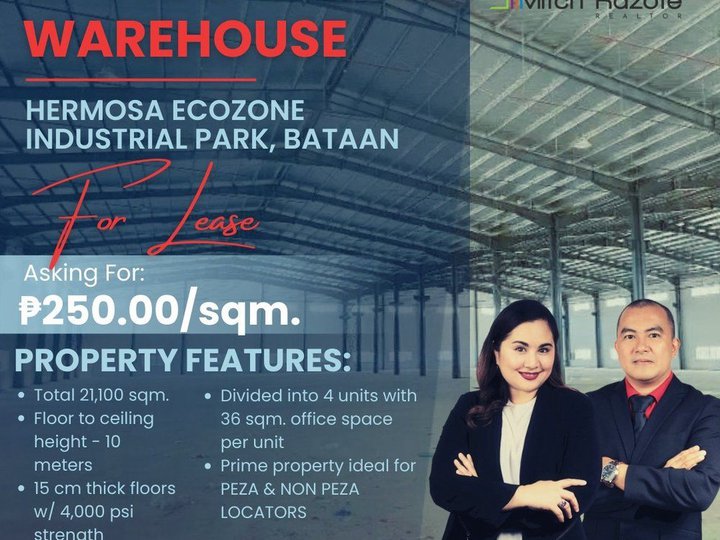 20-hectare Warehouse Space Available For Lease at Hermosa Ecozone Industrial Park, Bataan