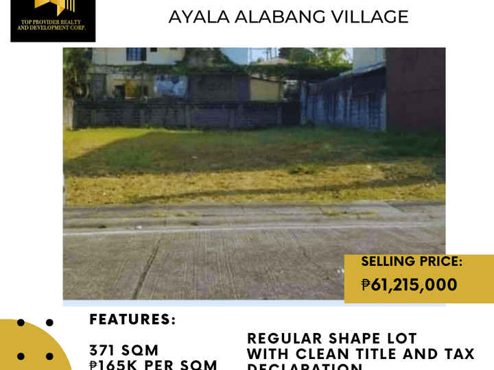 Residential Lot FOR SALE in Ayala Alabang Village in Muntinlupa