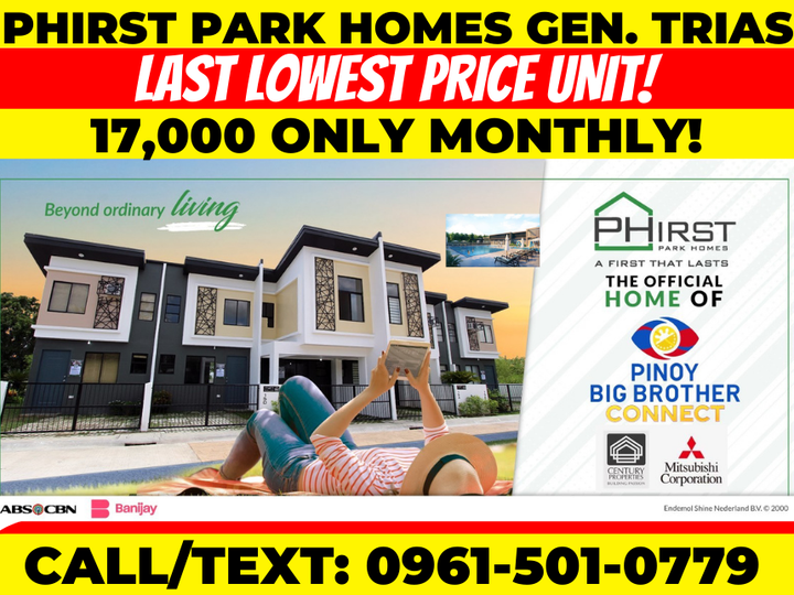 PHIRST PARK HOMES 2-bedroom Townhouse For Sale in General Trias Cavite