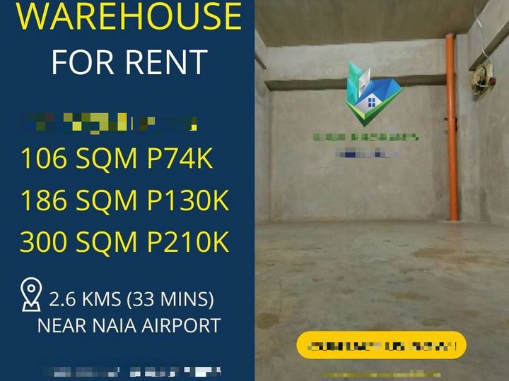 Small Warehouse For Rent Lease near Airport Pasay Paranaque 50to300sqm