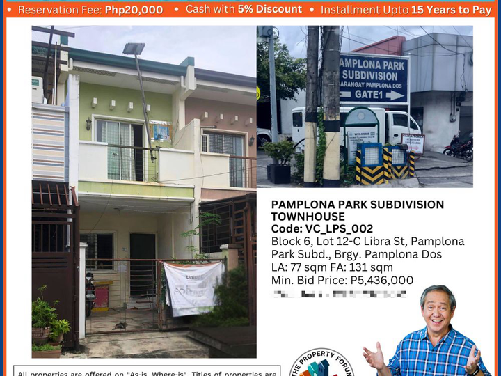 HOUSE AND LOT IN PAMPLONA PARK SUBDIVISION LAS PINAS CITY