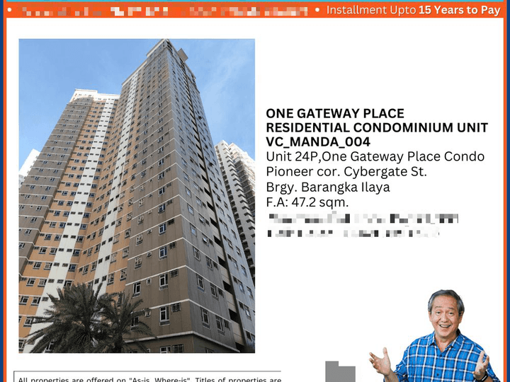 ONE GATEWAY PLACE CONDO UNIT FOR AUCTION