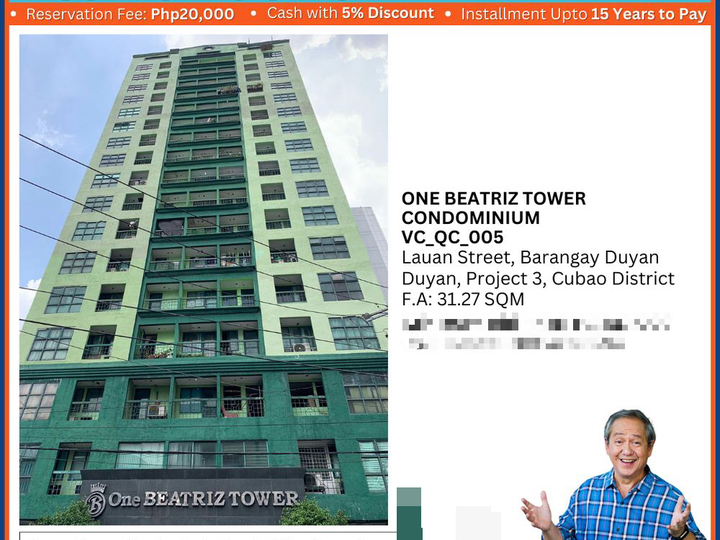 ONE BEATRIZ TOWER CONDOMINIUM in Cubao, Quezon City