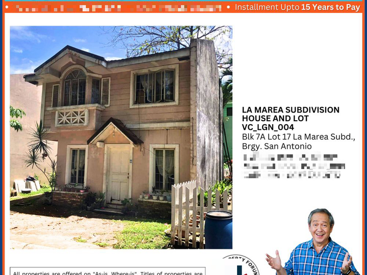 HOUSE AND LOT IN LA MAREA SUBDIVISION IN SAN PEDRO, LAGUNA FOR AUCTION