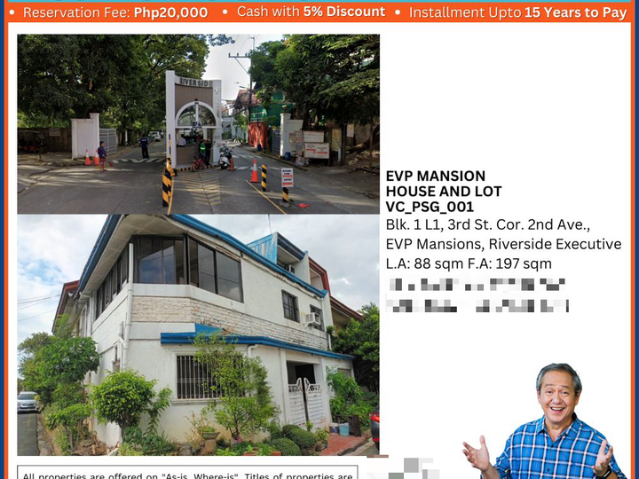 Corner House and Lot in EVP Mansions Pasig, City