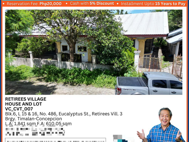 RETIREES VILLAGE HOUSE AND LOT 1,841 sqm in Naic, Cavite