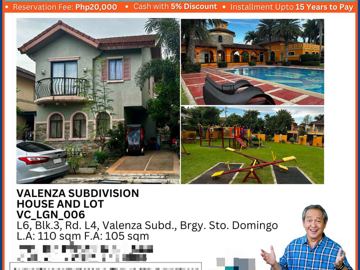 VALENZA SUBDIVISION STA. ROSA, LAGUNA HOUSE AND LOT FOR AUCTION