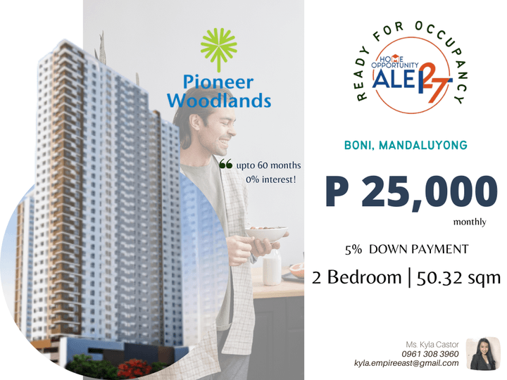 Condo for Sale in Boni Mandaluyong along Edsa 2-BR 50.32 sq.m
