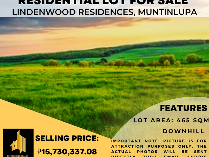 Downhill 465 sqm Lot for Sale in Lindenwood Residence, Muntinlupa