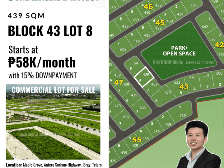Maple Grove Commercial District 439sqm Lot for Sale by Megaworld