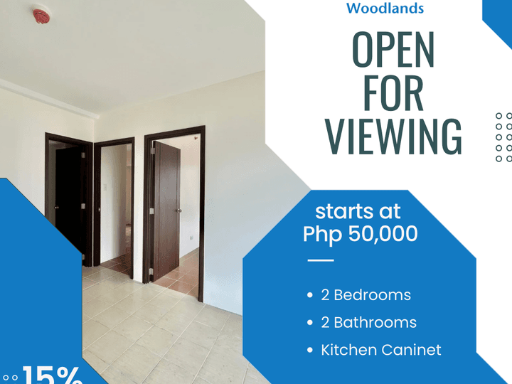 Rent to Own 2BR with patio Condo in Pioneer Woodlands Mandaluyong RFO, Near BGC