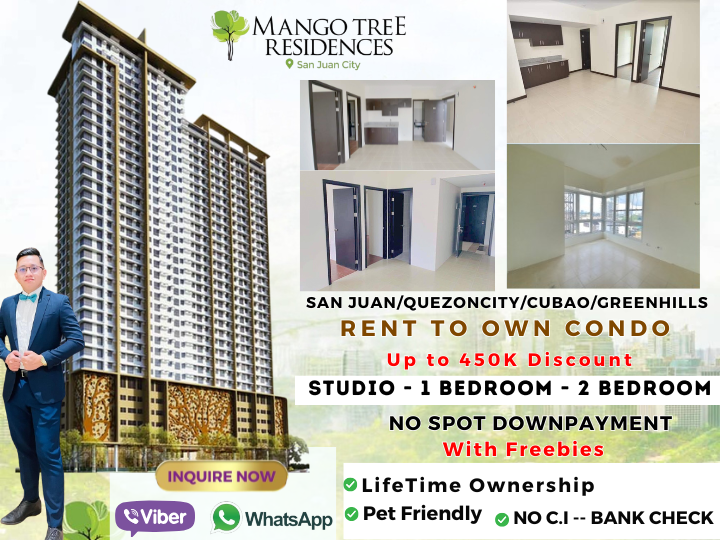 Ready For Occupancy  Studio Mango Tree Residential Condo For Sale in San Juan