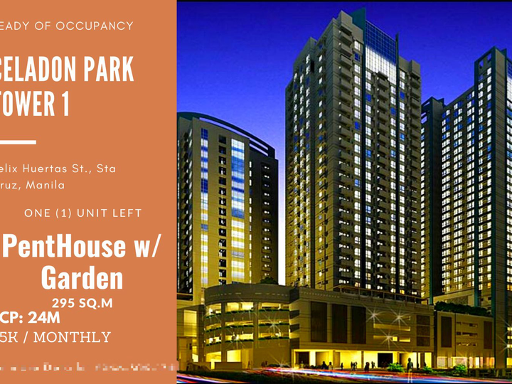 RFO 295.00 sqm Penthouse w/ Garden Condo For Sale in Manila