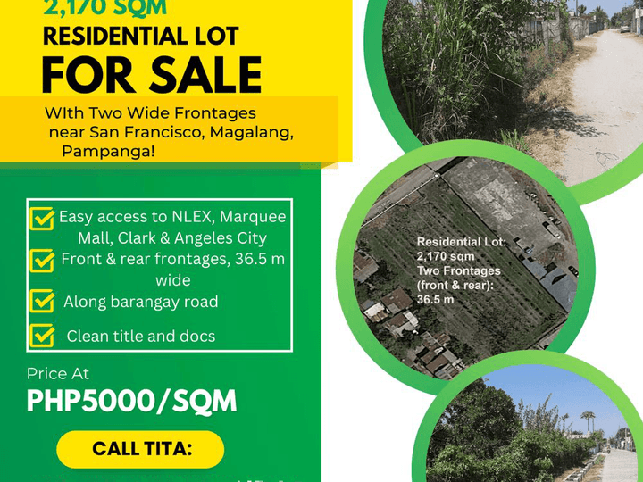 For Sale Spacious 2,170 sqm Residential Lot in Magalang, Pampanga! [Lot
