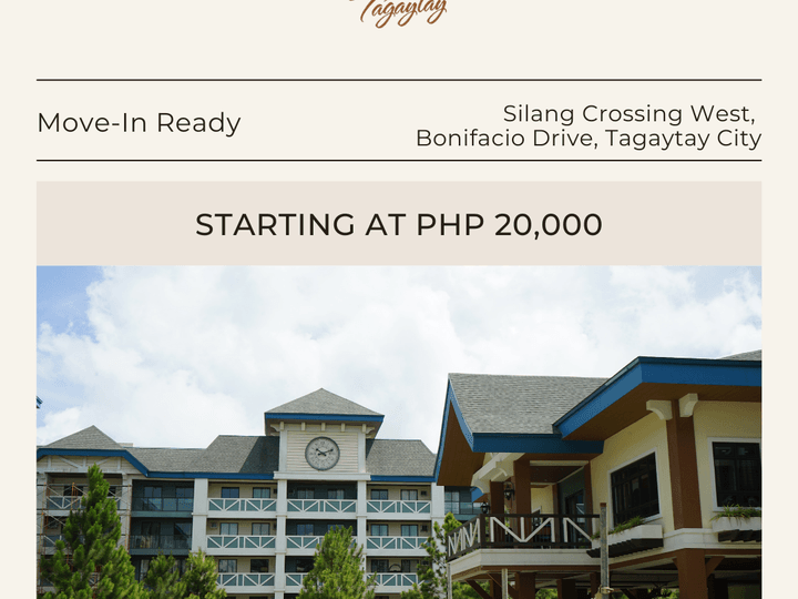 Pine Suites Tagaytay PHP 20000 Reservation Fee