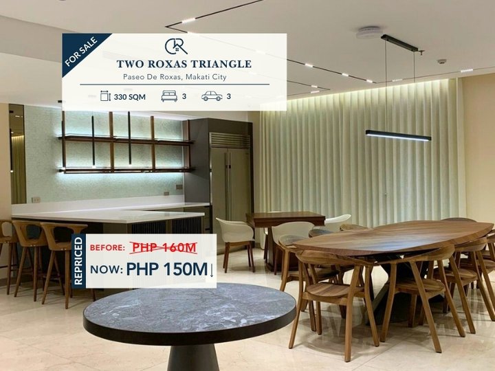 Two Roxas Triangle Below Market Price Fully Furnished Condo Unit 3BR For Sale - CRS0377