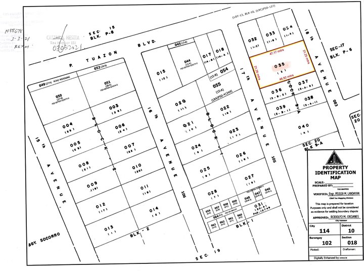 Lot for sale in Cubao - Through lot