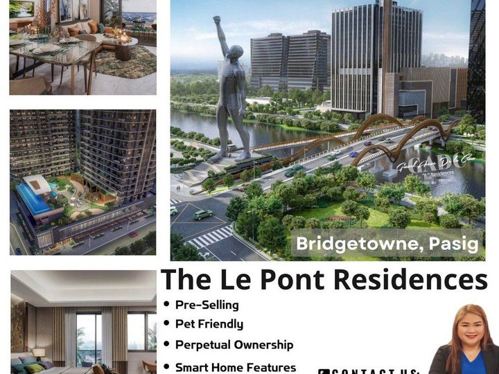 The Le Pont Residences Pre-Selling 3BR and Parking slot for sale located in Bridgetowne Pasig