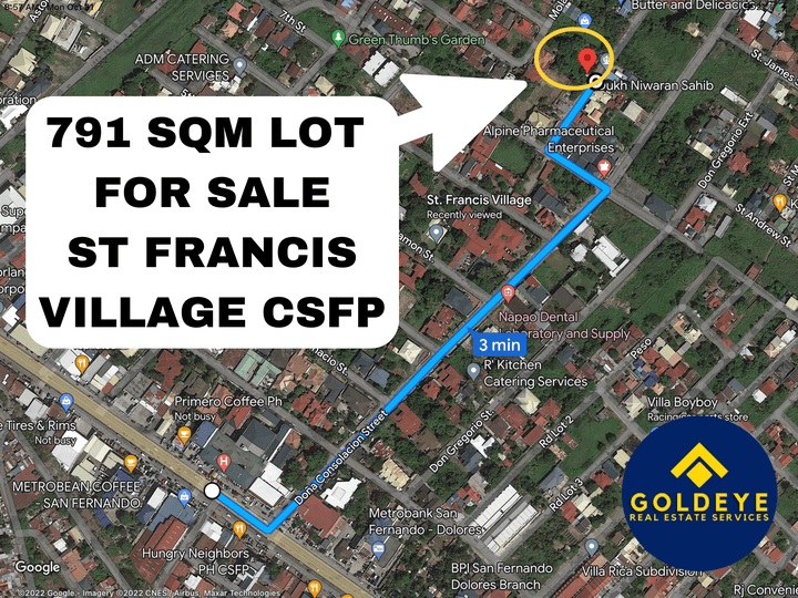 791 Sqm Lot For Sale St Francis Village Dolores City of San Fernando