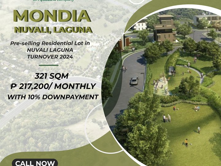 321 sqm Residential Lot For Sale in MONDIA Nuvali Laguna by Alveo Land