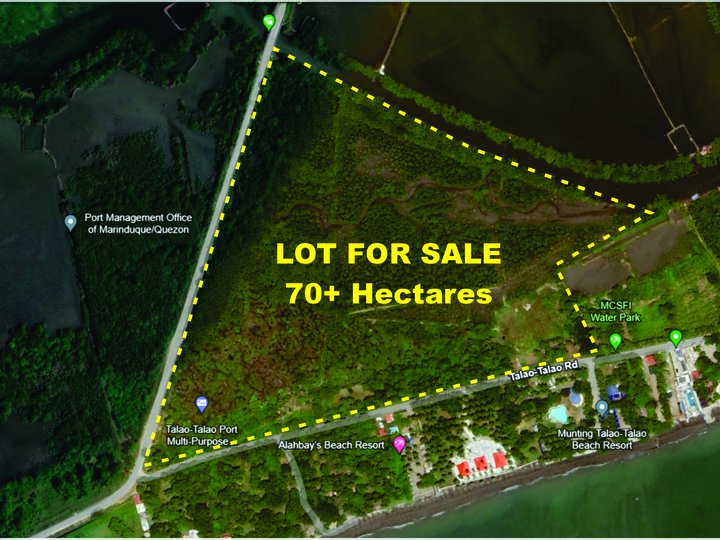 LOT FOR SALE - Total of 70 Hectares 1,600 per sqm.