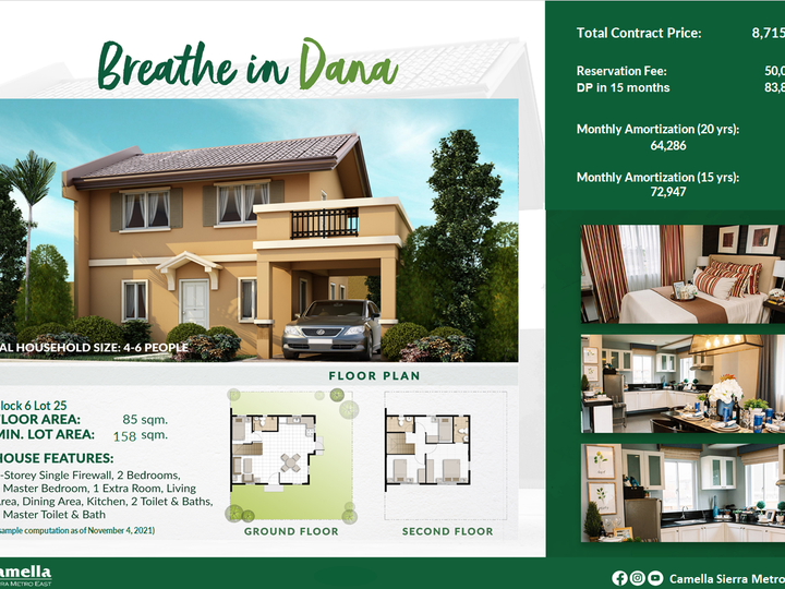 4 Bedroom Premium House and Lot in Rizal | Dana