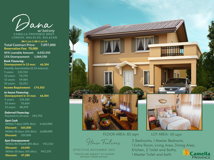 Promo House and Lot in Camella Provence Plaridel Bulacan