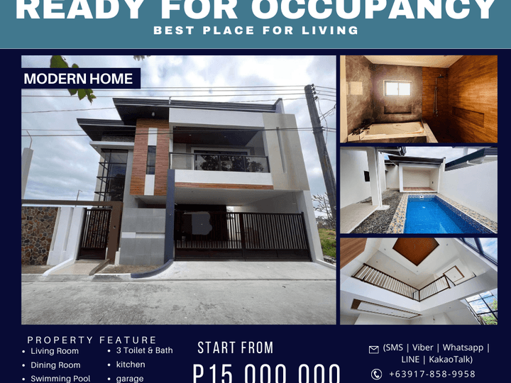 READY FOR OCCUPANCY 4 BEDROOM STYLISH MODERN HOUSE WITH POOL
