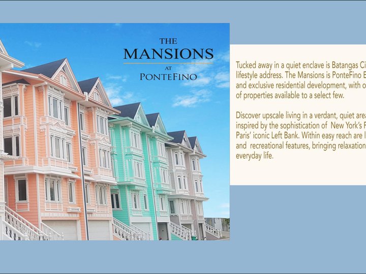 Pontefino The Mansion 3bedroom House and Lot For Sale in Batangas City